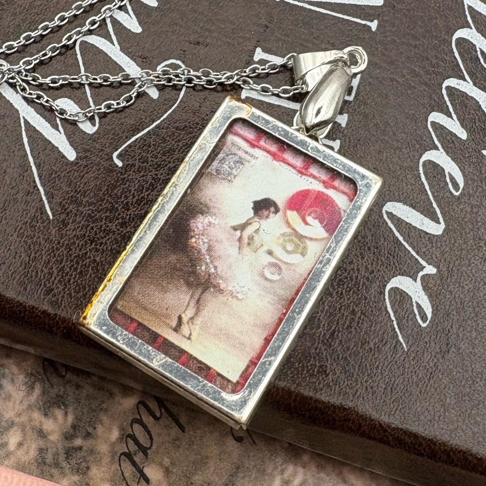 Handmade Reversible Art Pendant Necklace Vintage Style Girl Funny Quote